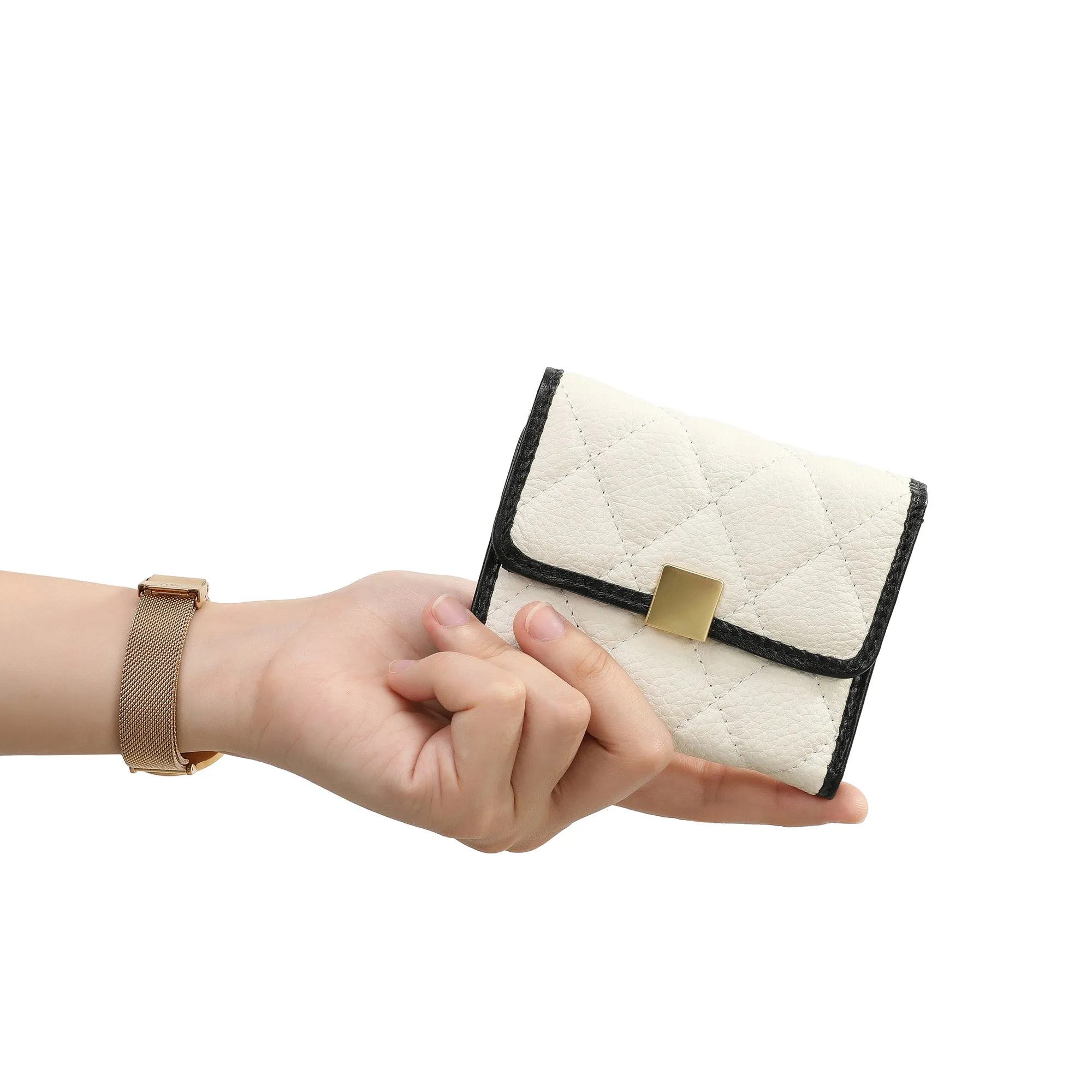 Tiffany & Fred Two Tone Full-Grain Quilted Wallet