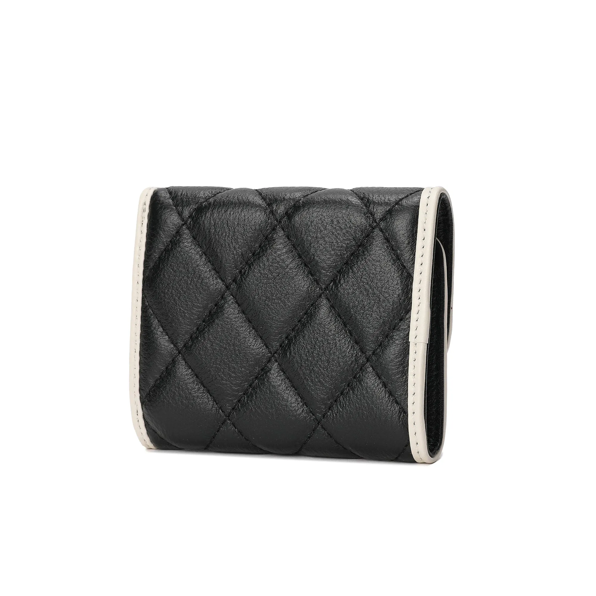 Tiffany & Fred Two Tone Full-Grain Quilted Wallet