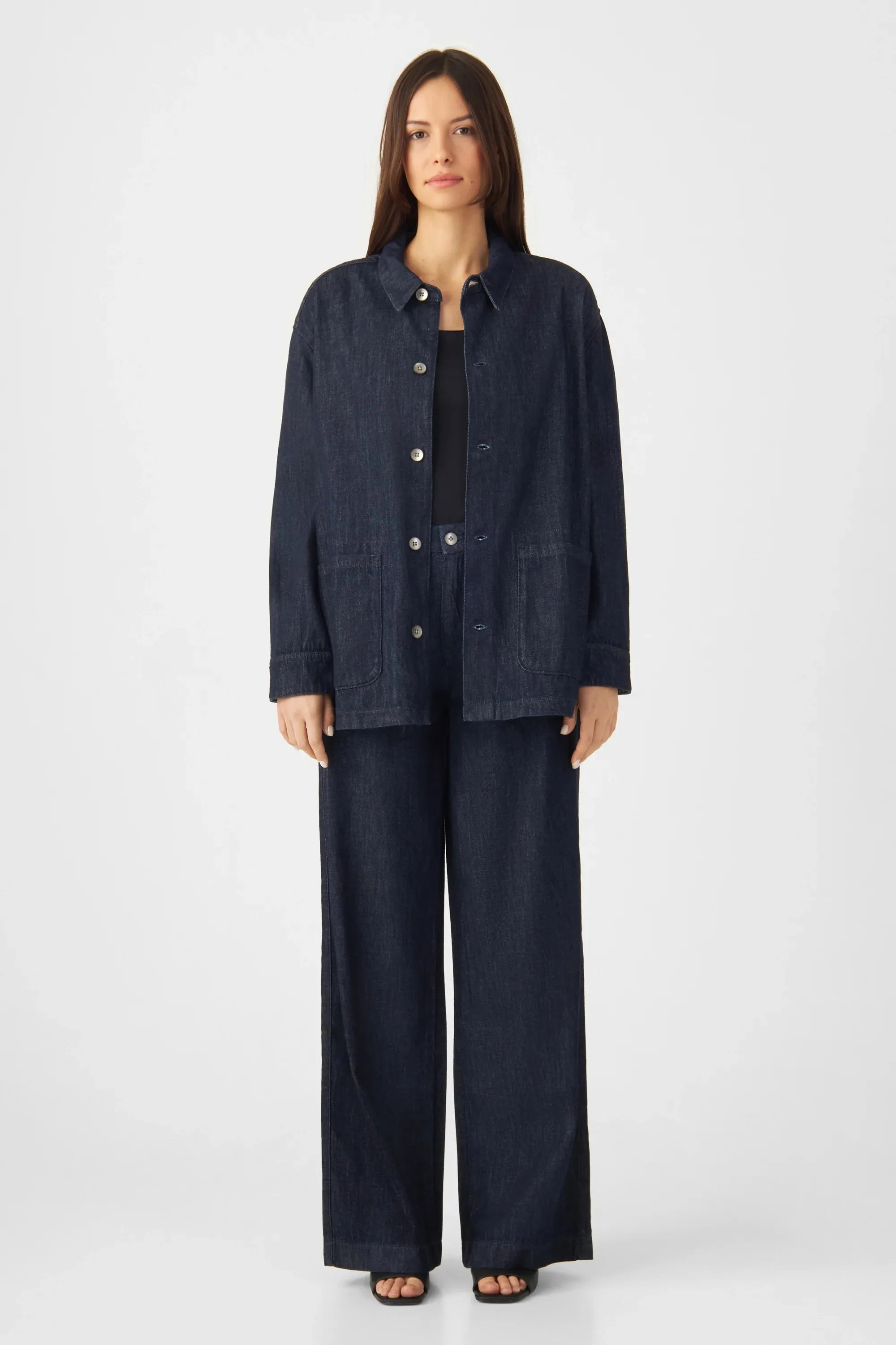 Tomorrow Wide Lightweight Hemp Blend Chinos Raw Blue