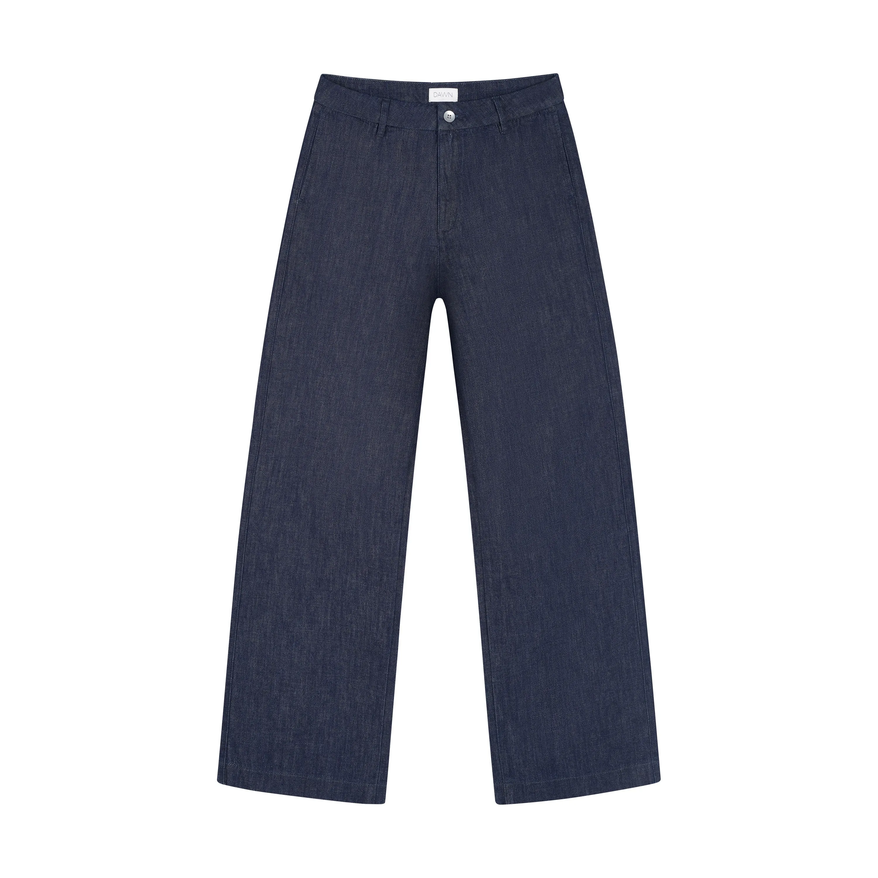 Tomorrow Wide Lightweight Hemp Blend Chinos Raw Blue