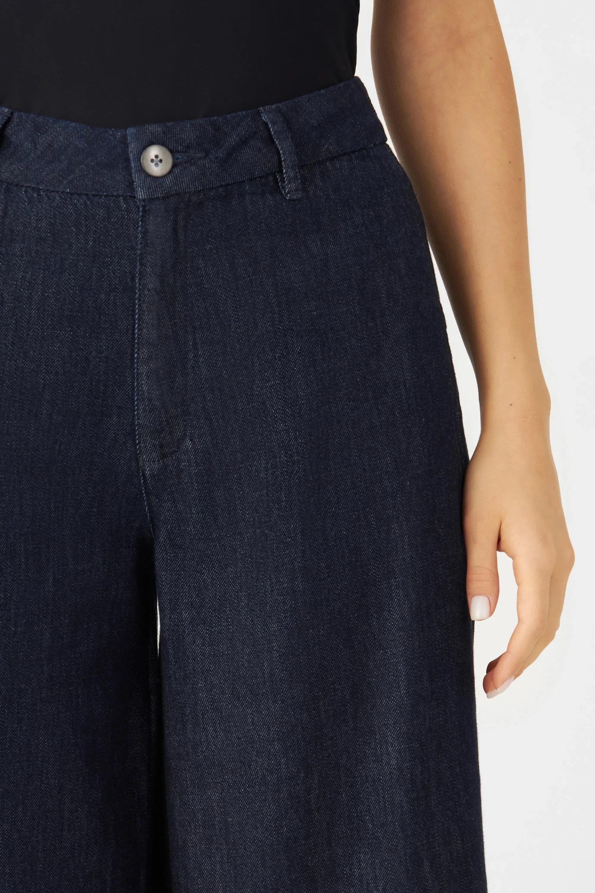Tomorrow Wide Lightweight Hemp Blend Chinos Raw Blue