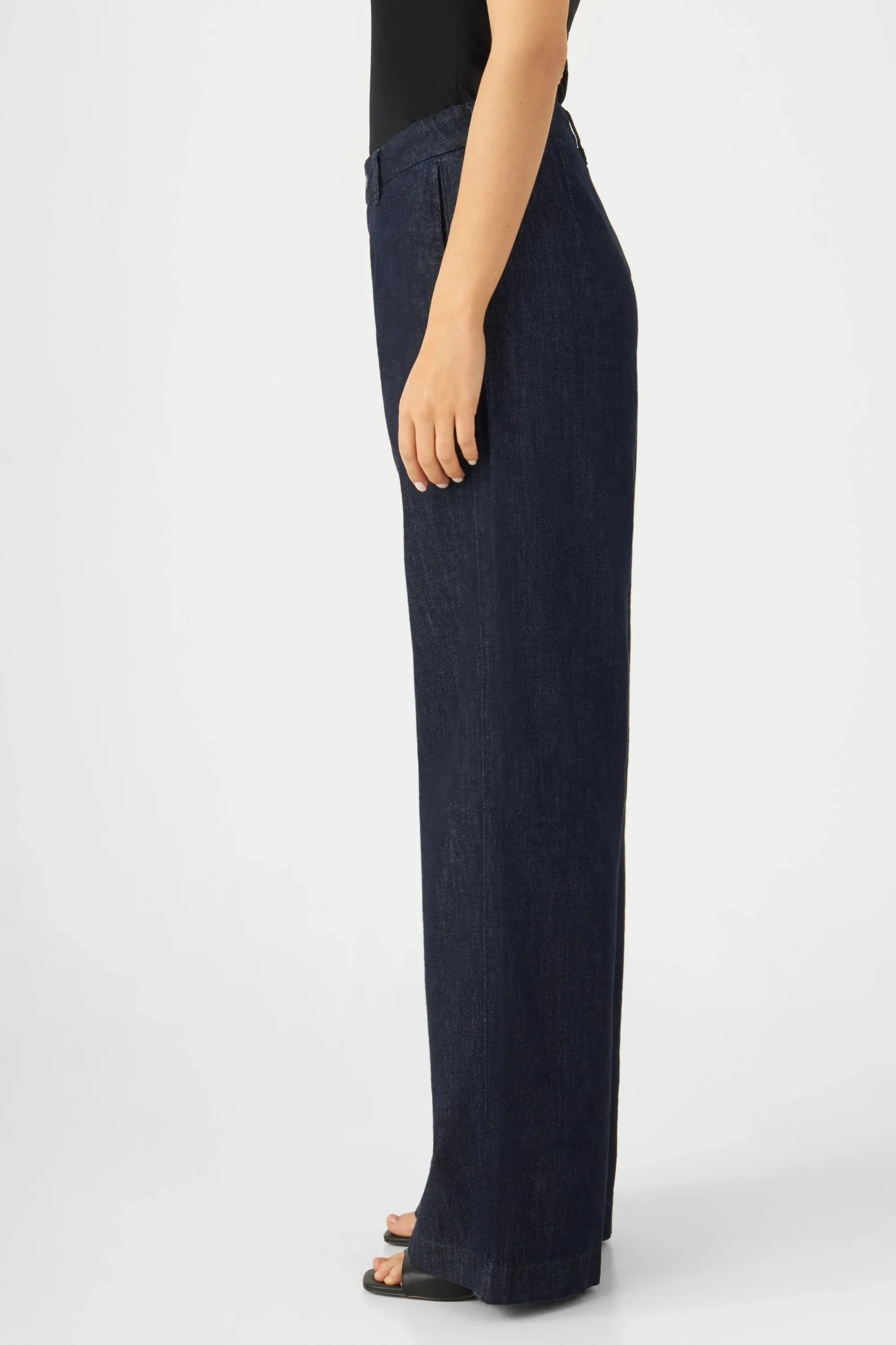 Tomorrow Wide Lightweight Hemp Blend Chinos Raw Blue