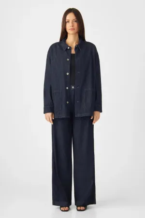 Tomorrow Wide Lightweight Hemp Blend Chinos Raw Blue
