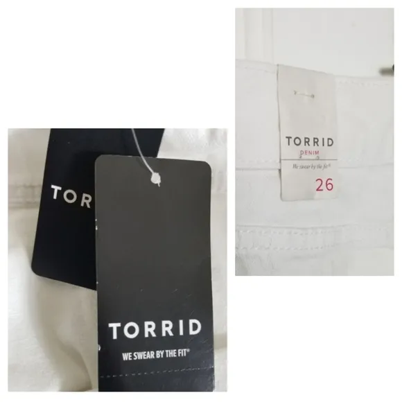 Torrid  White Jean Shorts Womens Whipstitched Stretch Denim Womens Size 26