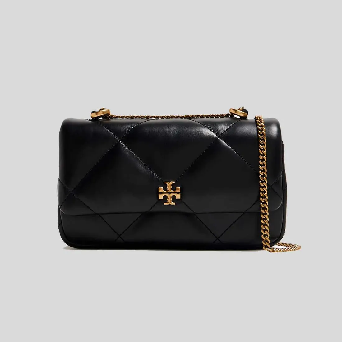TORY BURCH Mini Kira Diamond Quilt Flap Bag Black RB-154710