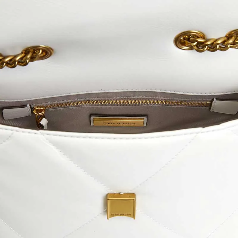 TORY BURCH Small Kira Diamond Quilt Convertible Shoulder Bag Blanc RS-154706