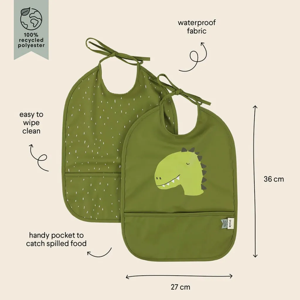 TRIXIE Waterproof bib 2-pack - Mr. Dino