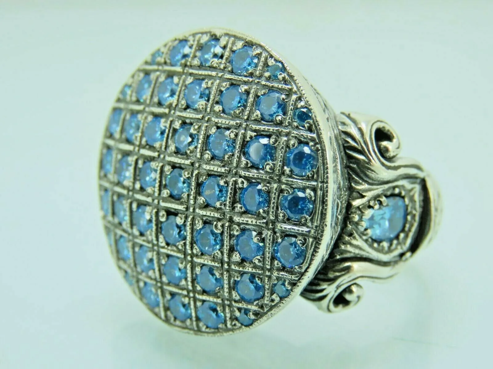Turkish Handmade Jewelry 925 Sterling Silver Aquamarine Stone Mens Rings
