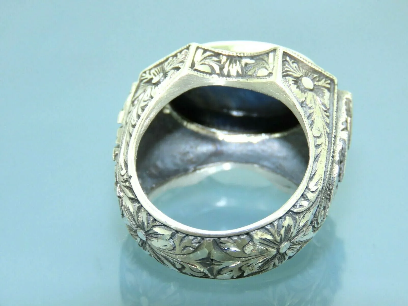 Turkish Handmade Jewelry 925 Sterling Silver Labradorite Stone Men's Rings