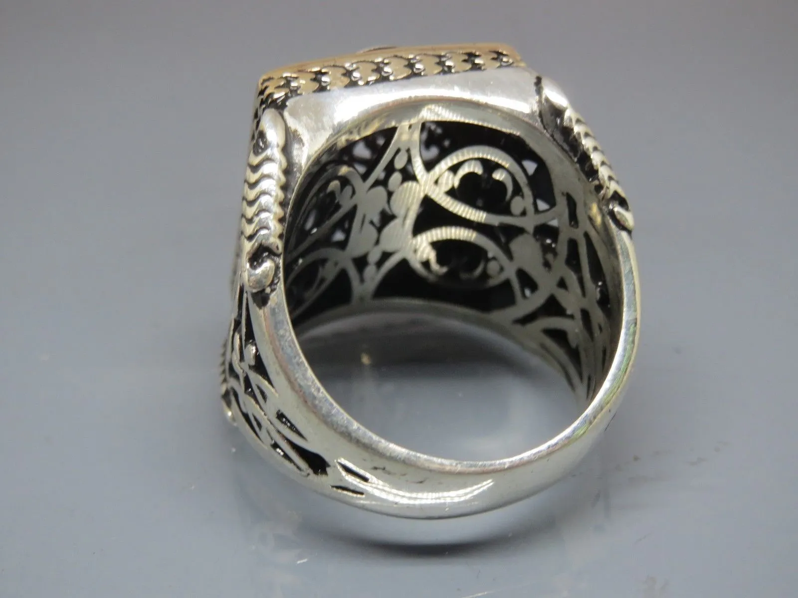 Turkish Handmade Jewelry 925 Sterling Silver Ottoman Design Men's Rings