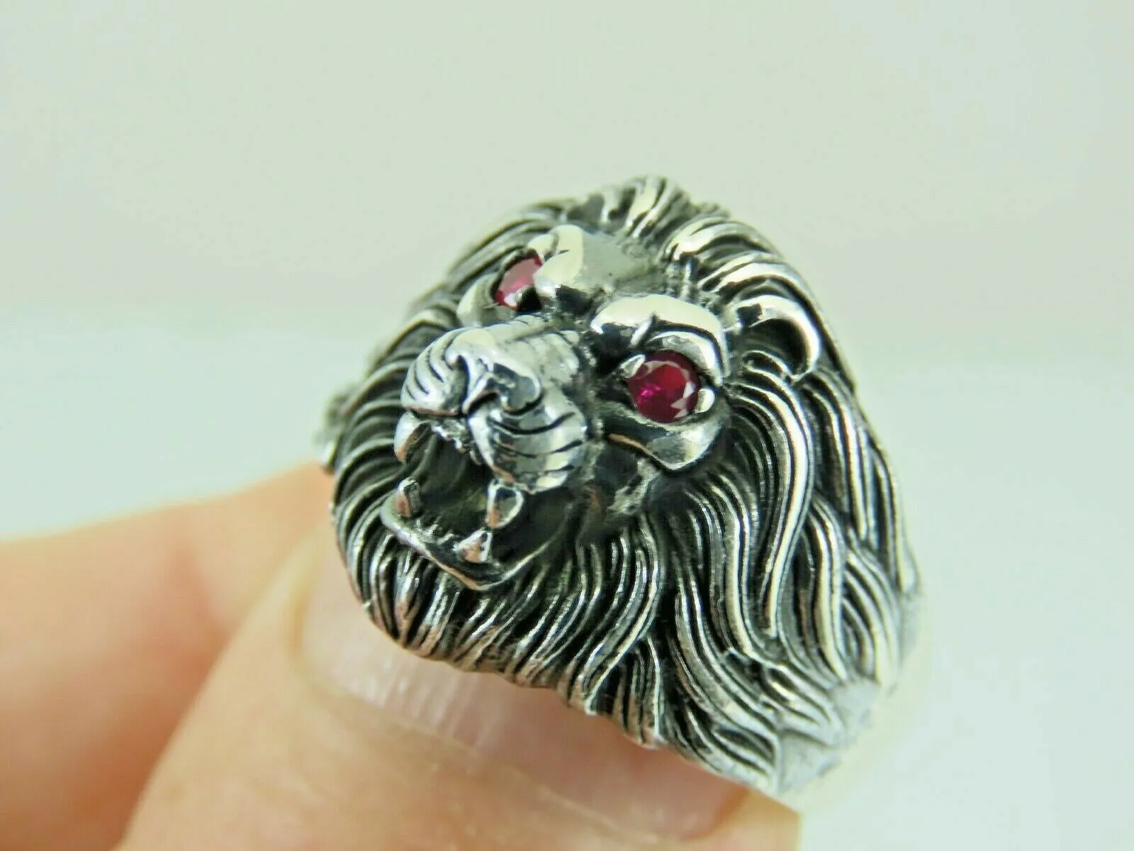 Turkish Handmade Jewelry 925 Sterling Silver Ruby Stone Mens Rings