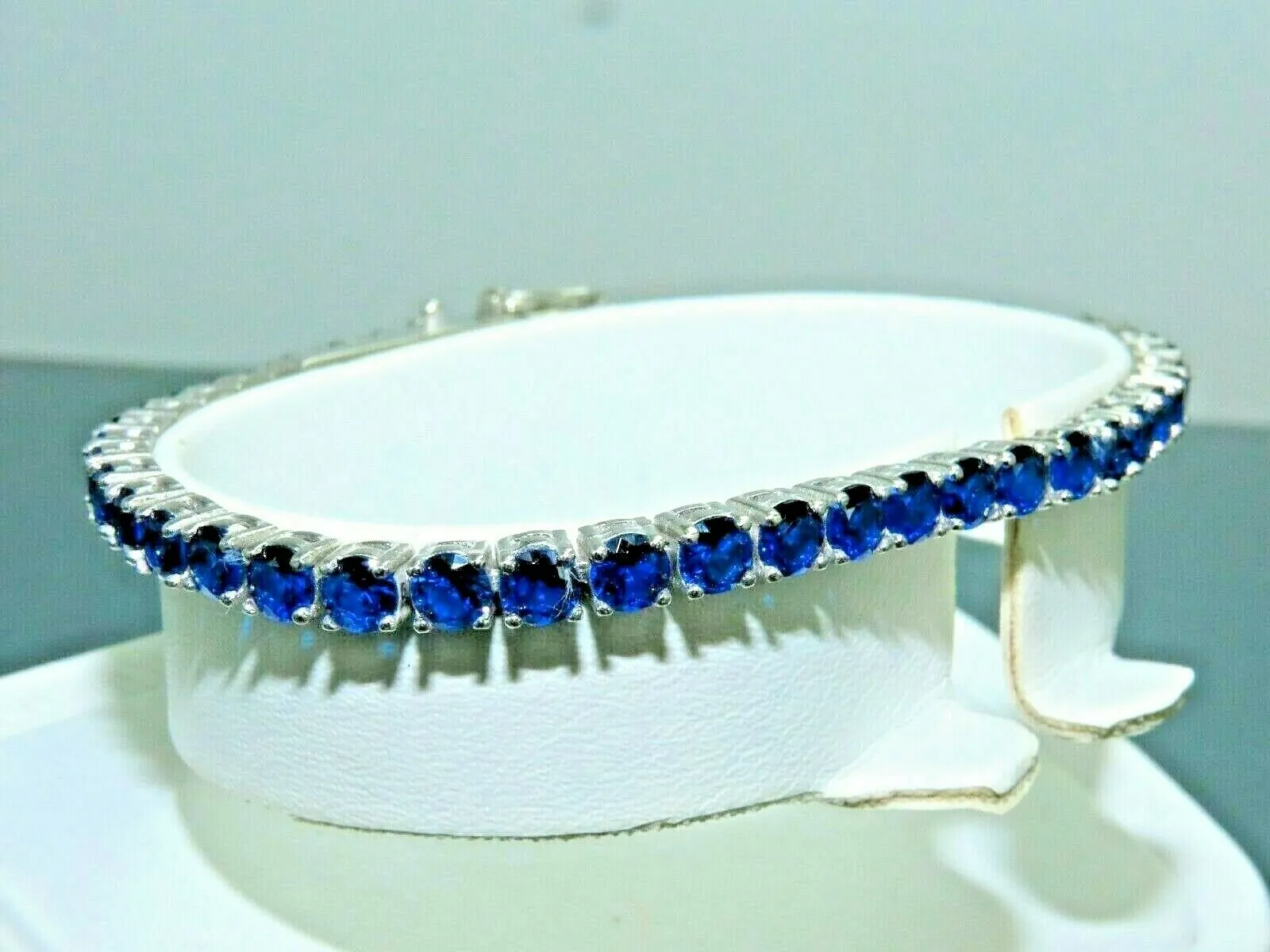 Turkish Handmade Jewelry 925 Sterling Silver Sapphire Stone Womens Bracelet