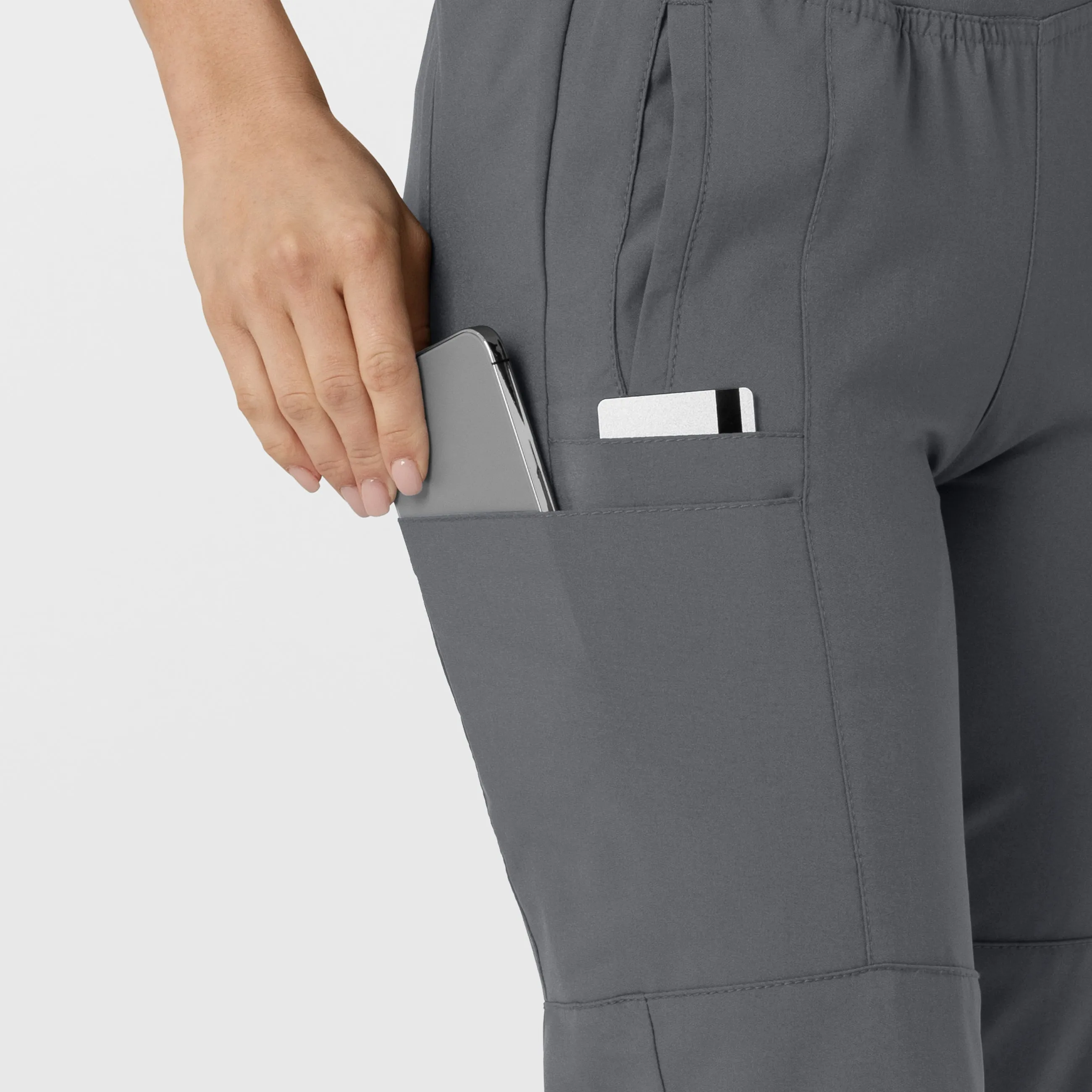 UMSL W123 Women's Comfort Waist Cargo Jogger Scrub Pant (Petite)