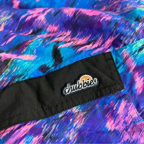 Unisex Chubbies Reversible 80s Style Pullover 1/2 Zip Jacket Medium EUC Sherpa