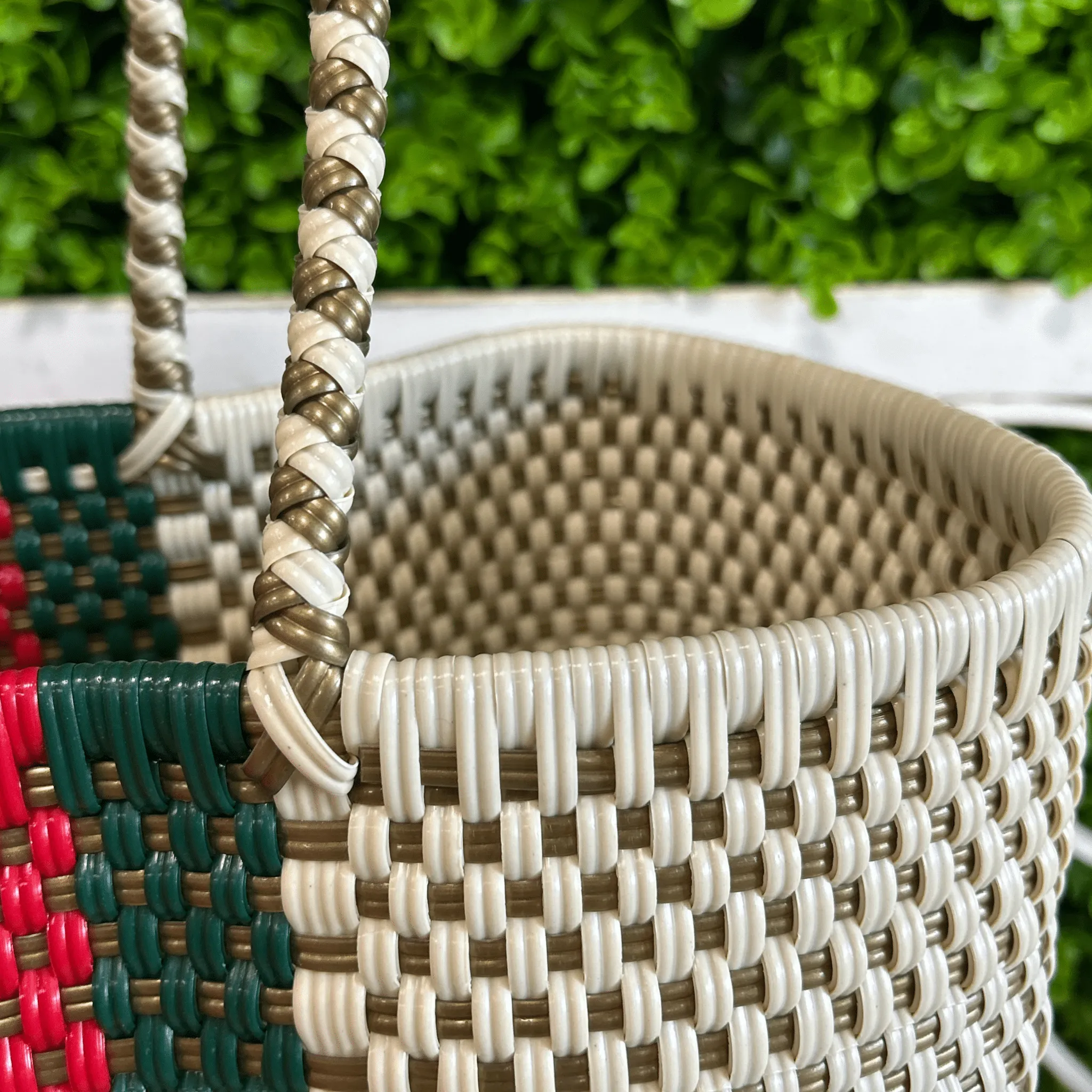 Upcycled Handwoven MD Basket Tote - Florence