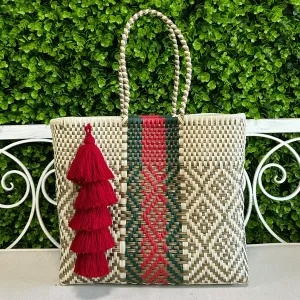 Upcycled Handwoven MD Basket Tote - Florence