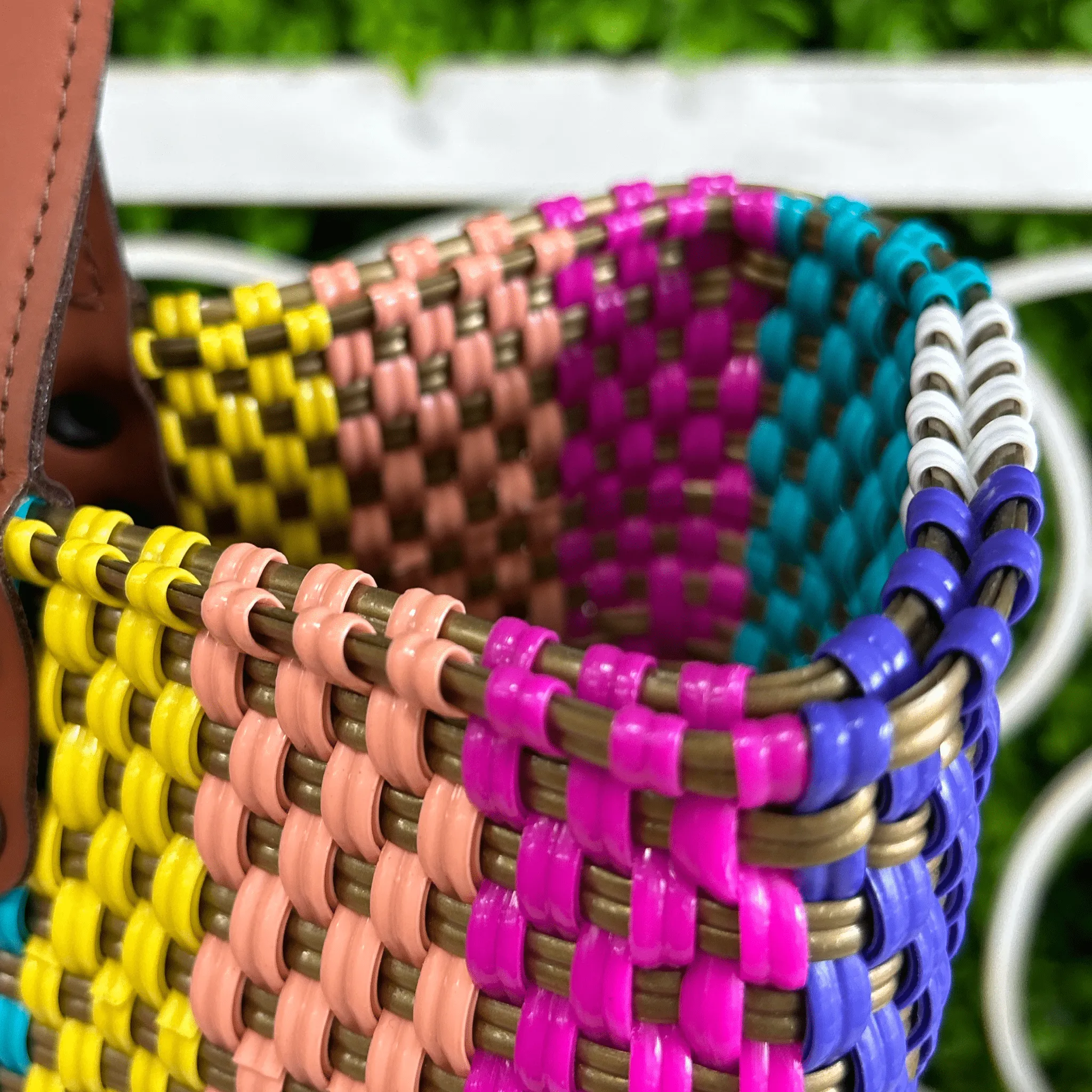 Upcycled Handwoven MD Tejana Tote - Purple Rain
