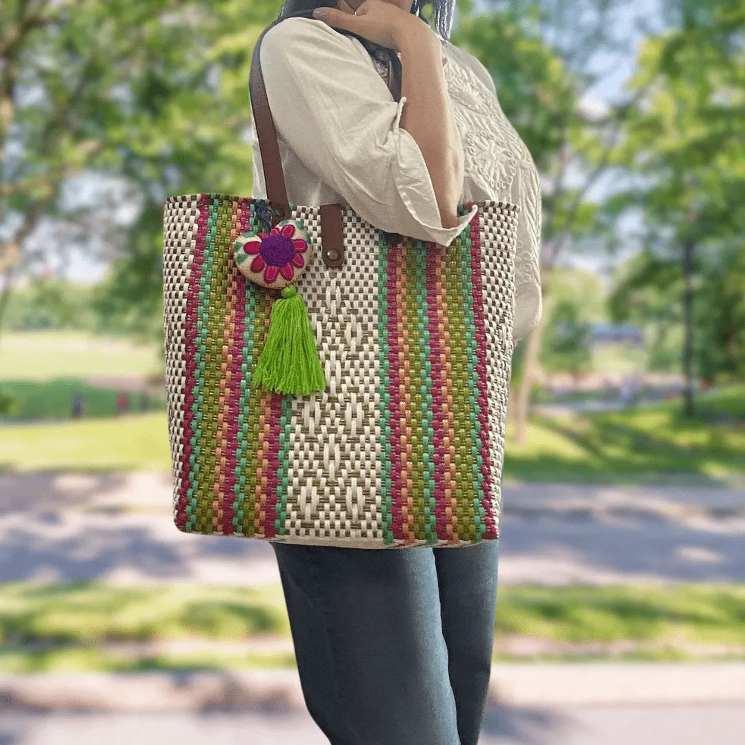 Upcycled Handwoven MD Tejana Tote - Purple Rain