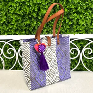 Upcycled Handwoven MD Tejana Tote - Purple Rain