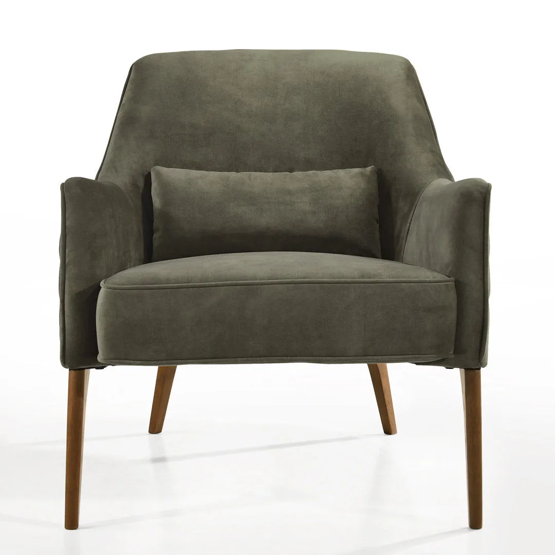 Upholstered Diamond Tufted Lounge Accent Chair Armchair Mercury Row® Fabric: Moss Green Velvet