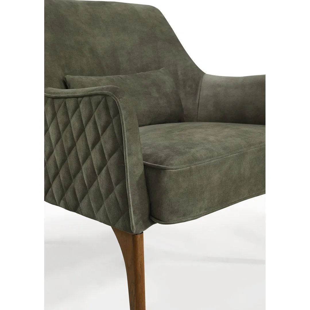 Upholstered Diamond Tufted Lounge Accent Chair Armchair Mercury Row® Fabric: Moss Green Velvet