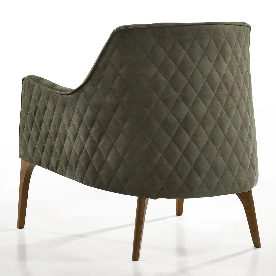 Upholstered Diamond Tufted Lounge Accent Chair Armchair Mercury Row® Fabric: Moss Green Velvet