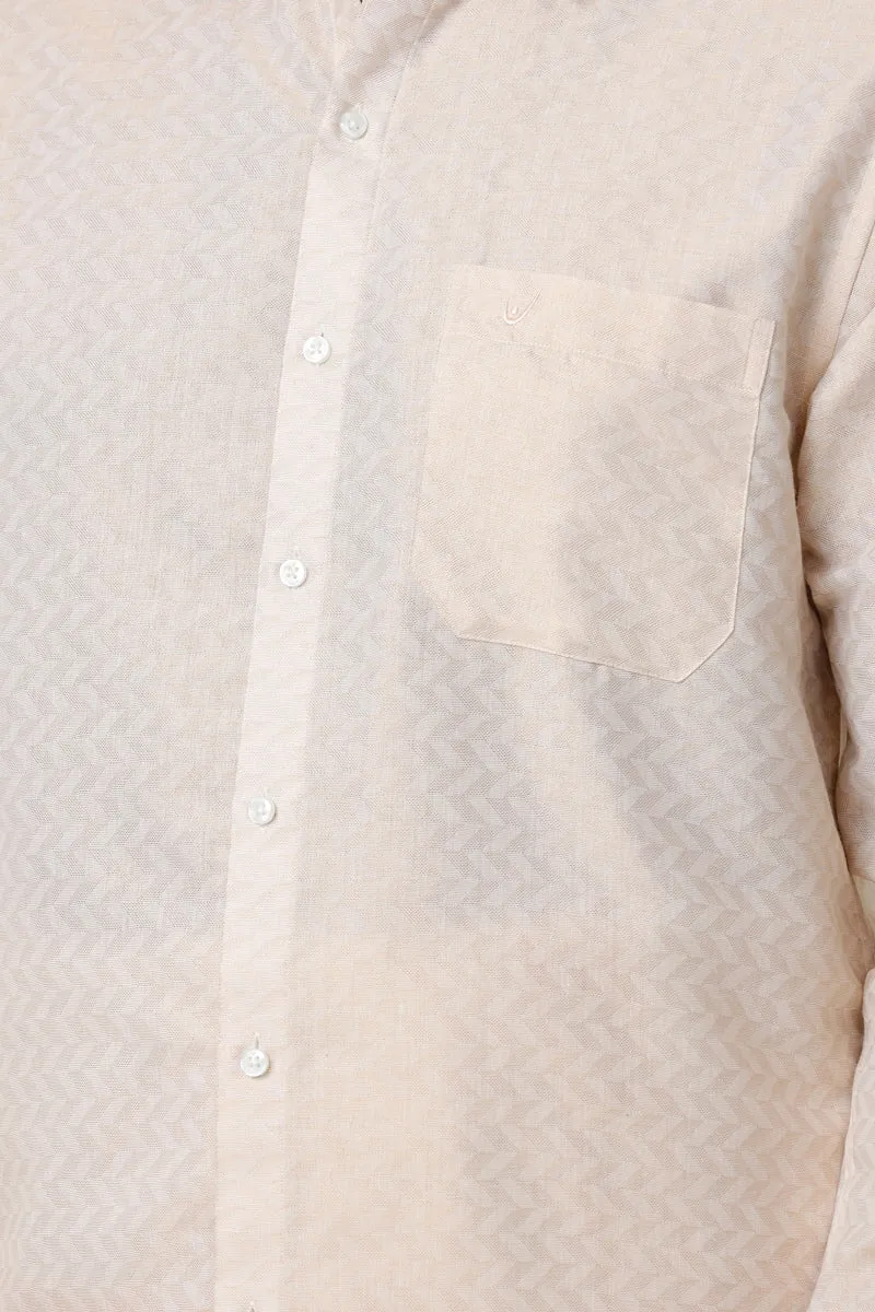 Vaibhav Grand - Gold Hexagonal Design Shirt & Dhoti Tissue Set 2 In 1 For Men | Uathayam
