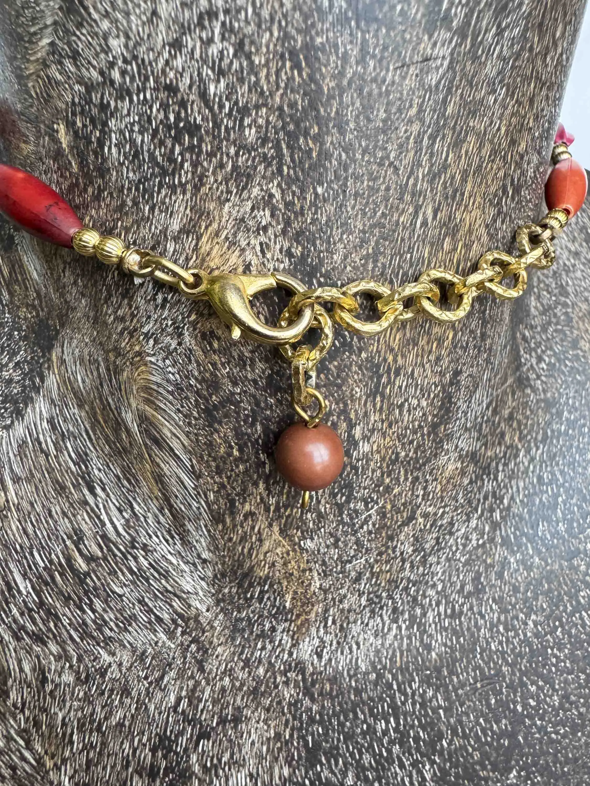 Vintage Bohemian Beaded Heart Pendant Necklace