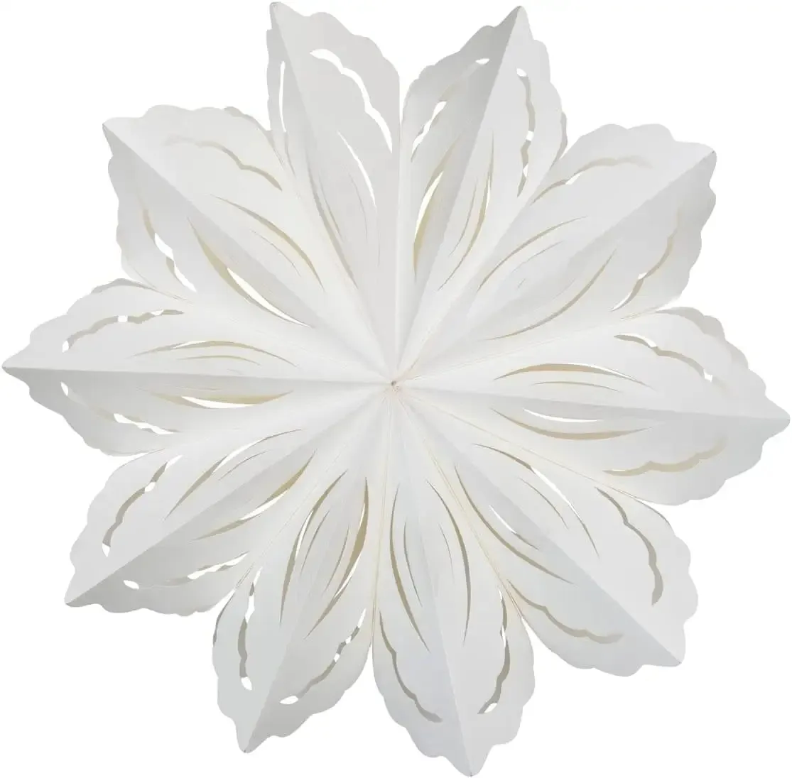 WHITE PAPER SNOWFLAKE CHRISTMAS ORNAMENT FOR HOLIDAY DECOR