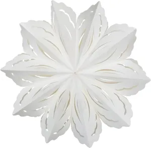 WHITE PAPER SNOWFLAKE CHRISTMAS ORNAMENT FOR HOLIDAY DECOR