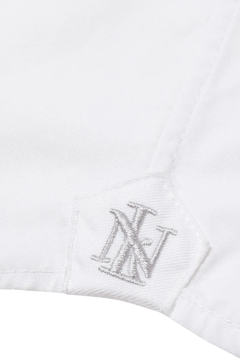 White Poplin Cutaway Collar Tailored Fit Single Cuff Shirt