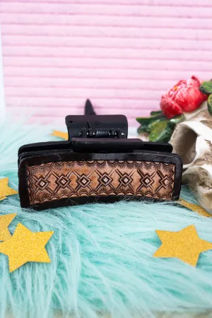 Winslow Brown Faux Leather Hair Claw