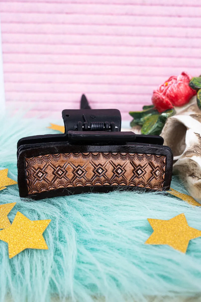 Winslow Brown Faux Leather Hair Claw