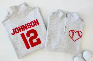 Womens Embossed Custom Baseball Mom Zip Up