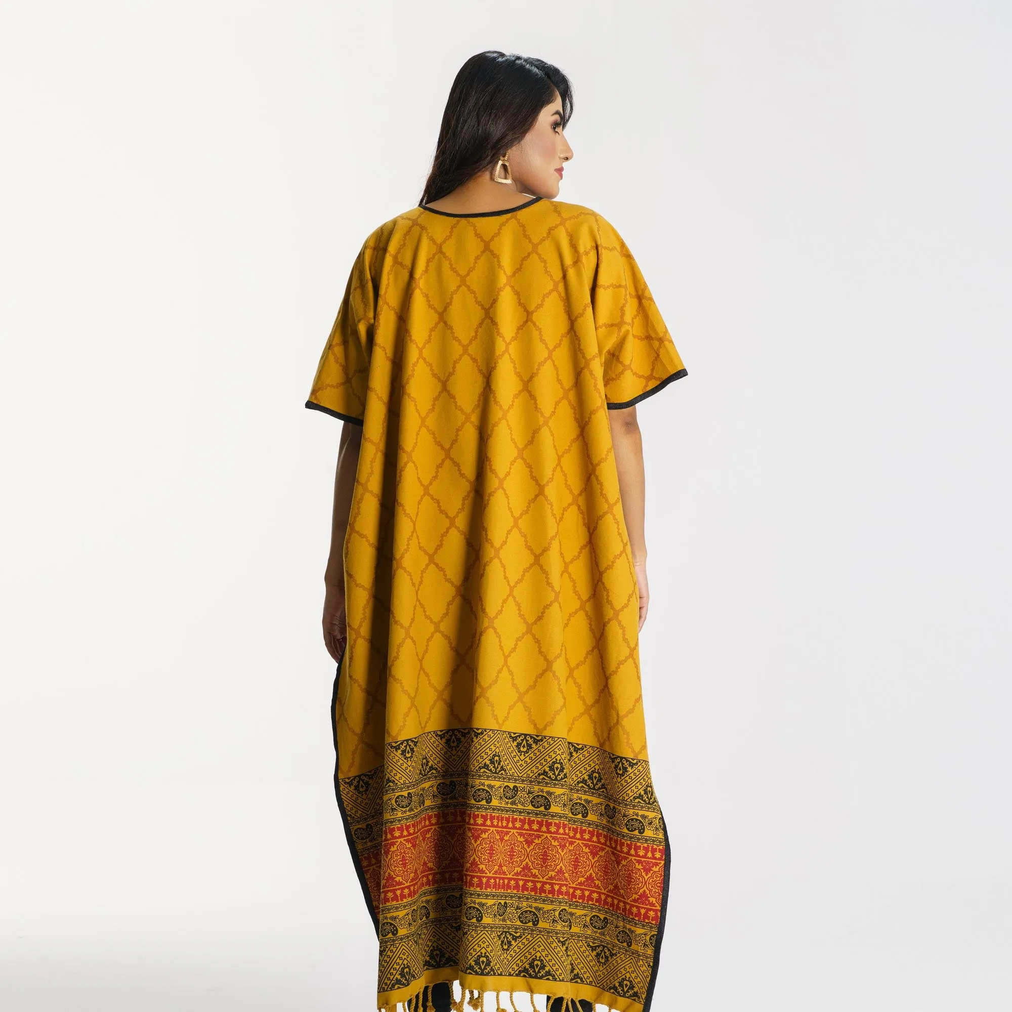 Womens Yellow Ethnic Shawl