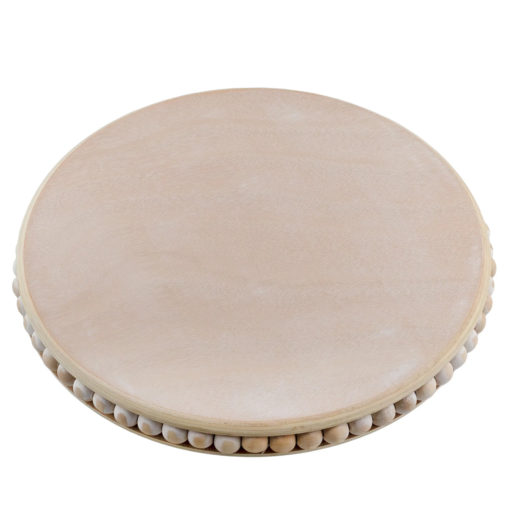 Wood Beaded Lazy Suzan Organizer