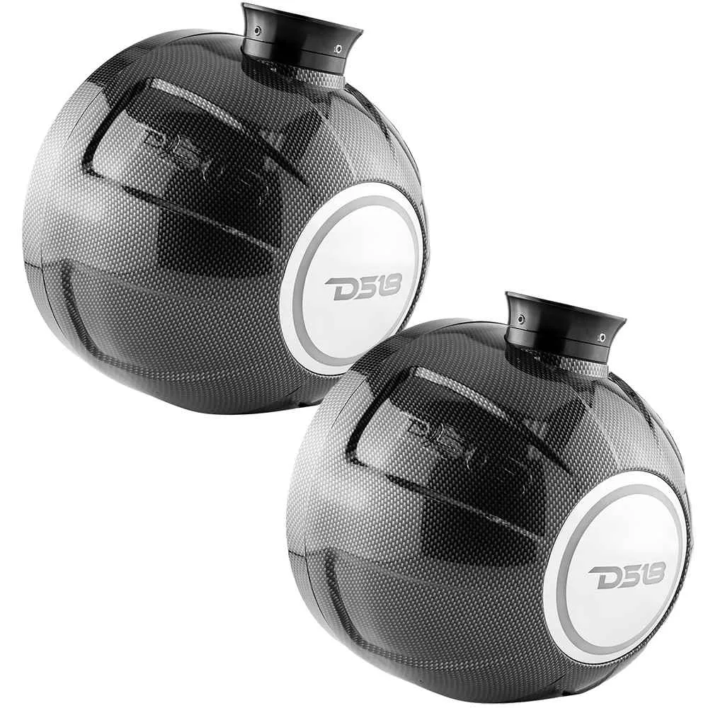 X Series HYDRO 8" Wakeboard Pod Tower Speaker w/RGB LED Light - 375W - Black Carbon Fiber