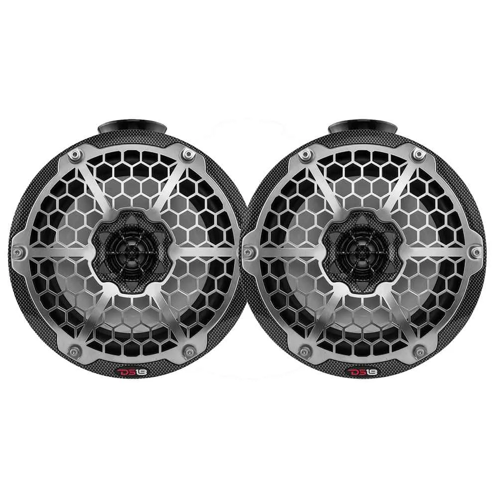 X Series HYDRO 8" Wakeboard Pod Tower Speaker w/RGB LED Light - 375W - Black Carbon Fiber