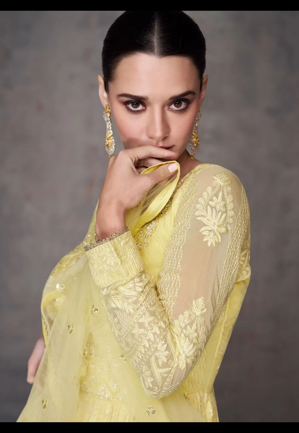 Yellow Exquisite Heavy Embroidered Anarkali Salwar Suit