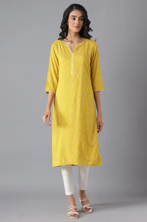 Yellow Printed kurta