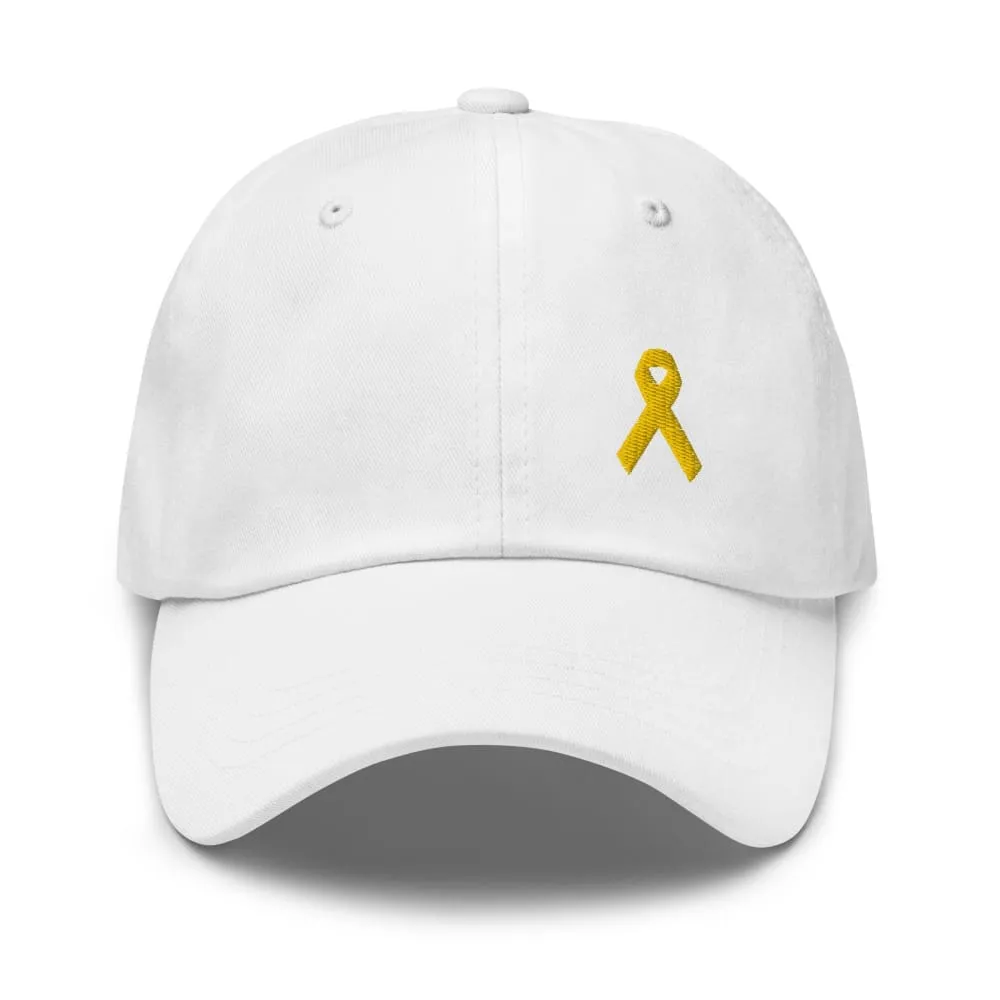 Yellow Ribbon Awareness Dad Hat for Sarcoma, Suicide Prevention & Military Causes