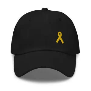 Yellow Ribbon Awareness Dad Hat for Sarcoma, Suicide Prevention & Military Causes