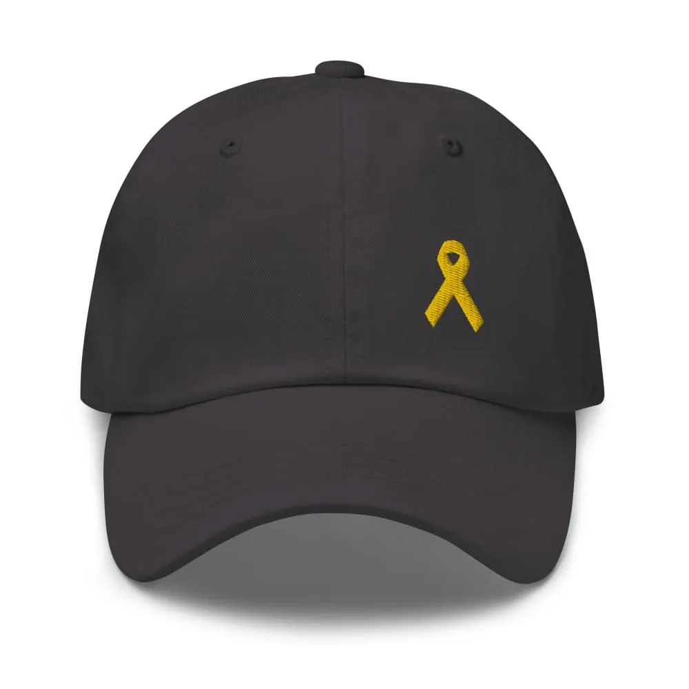Yellow Ribbon Awareness Dad Hat for Sarcoma, Suicide Prevention & Military Causes